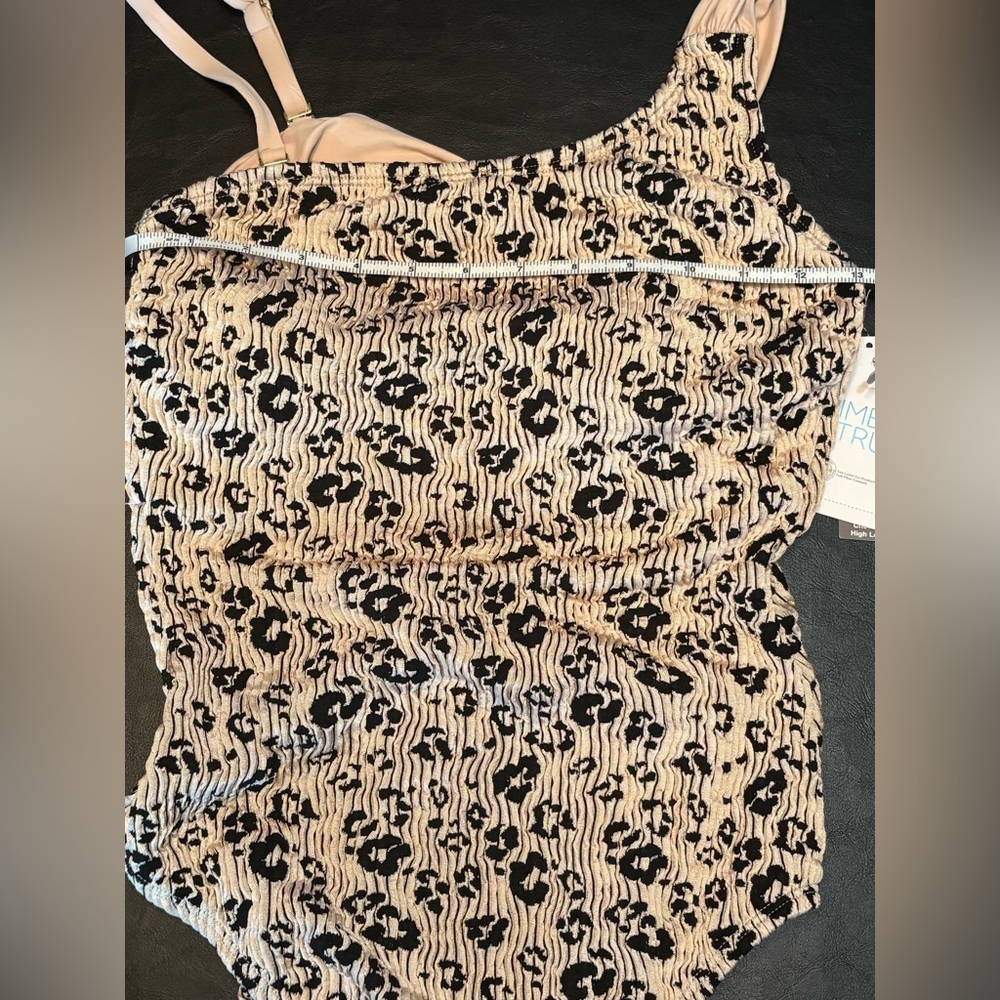 Time And TRU Leopard Beige One Piece Women Swimsuit Size M (8-10) NWT - Picture 10 of 13